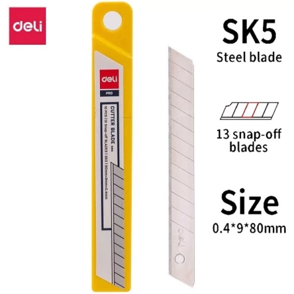 Deli E2012 Small Anti Cutter Blade - 10pcs Box - Shopper Bangladesh